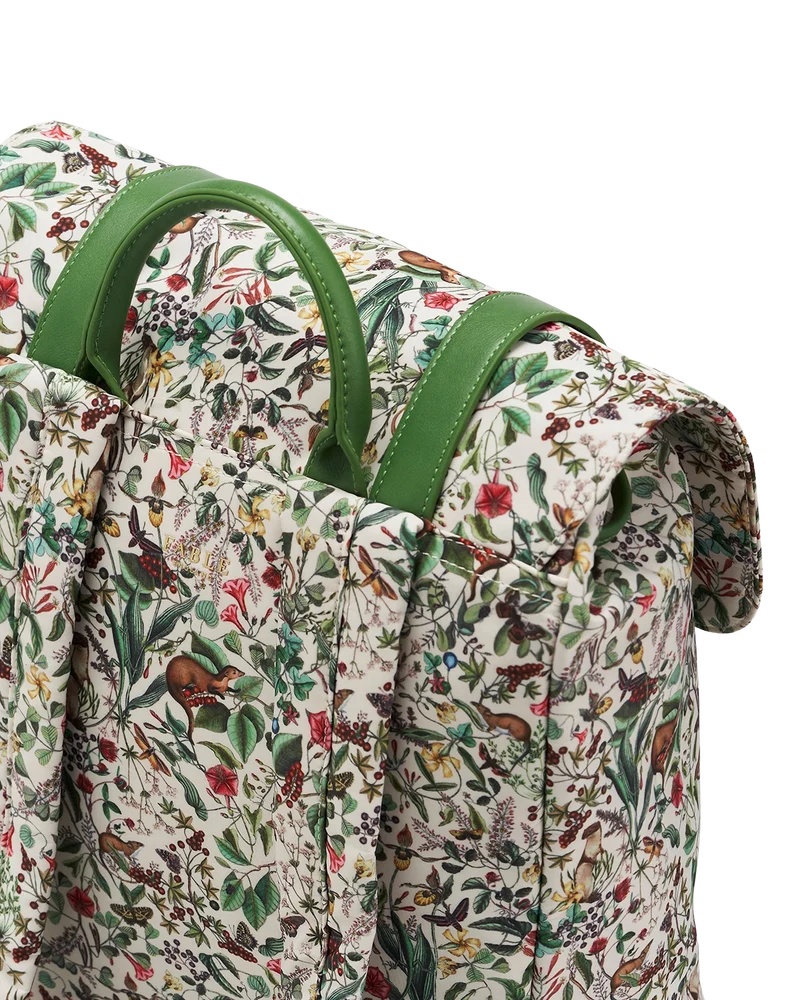 Green Garden Floral Buckle Backpack
