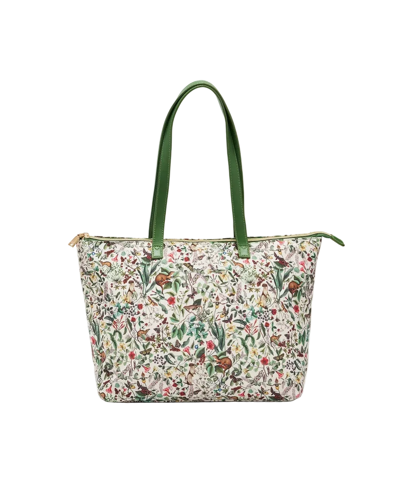 Green Garden Floral Grab Tote