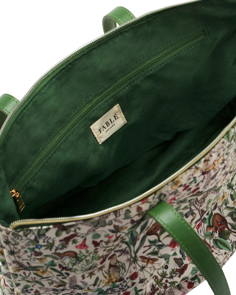 Green Garden Floral Grab Tote