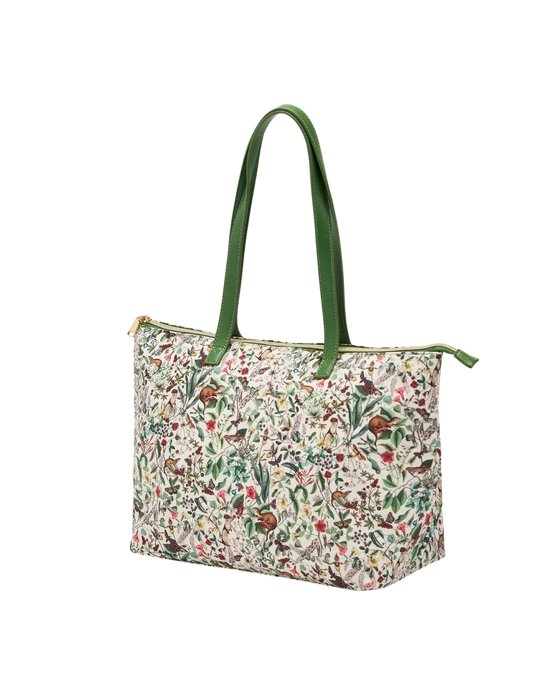 Green Garden Floral Grab Tote