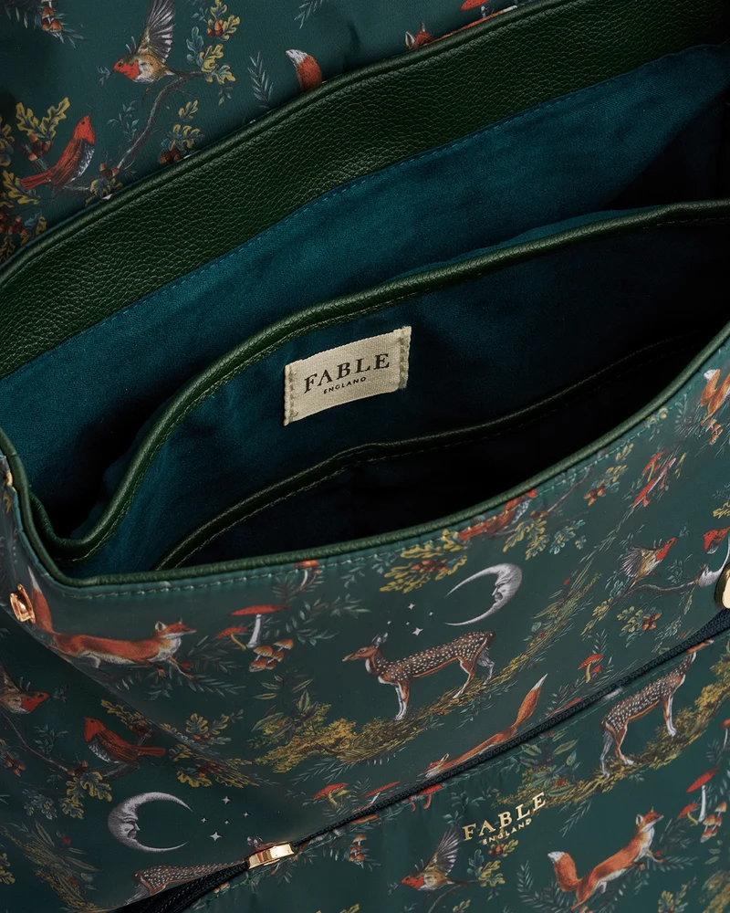 Green Into The Woods Buckle Backpack Medium