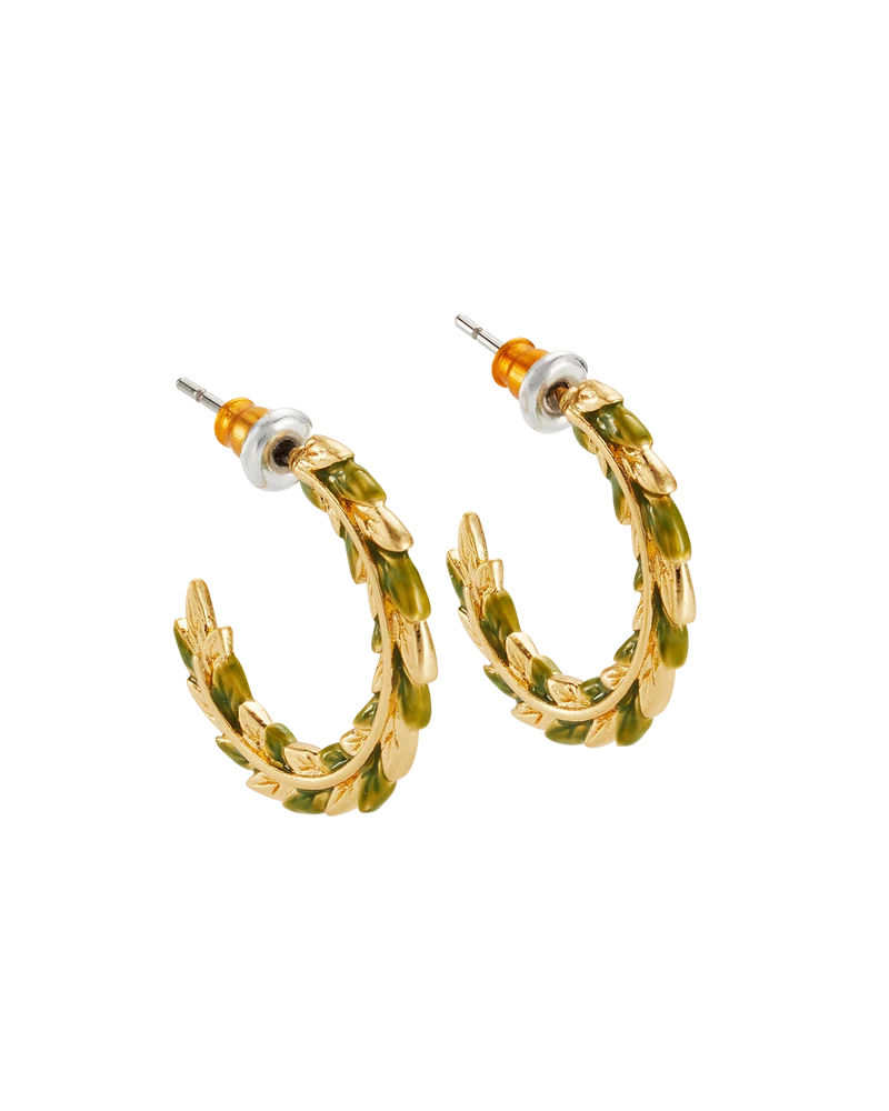 Wheat Hoop Earrings in Gold