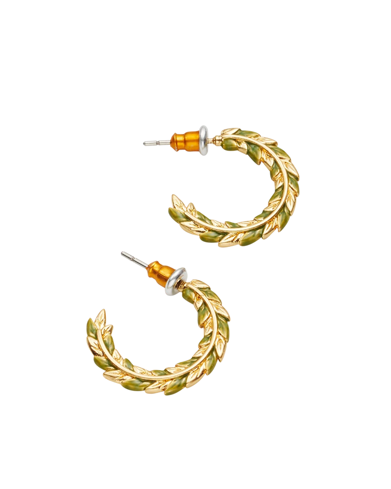 Wheat Hoop Earrings in Gold