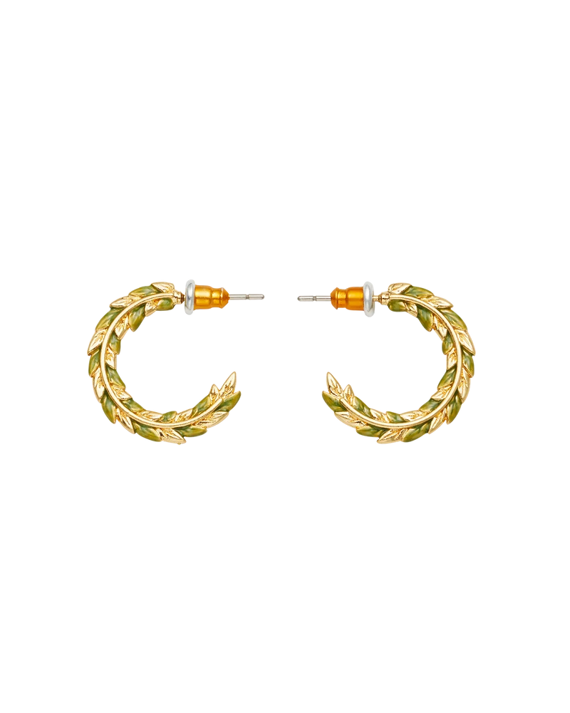 Wheat Hoop Earrings in Gold