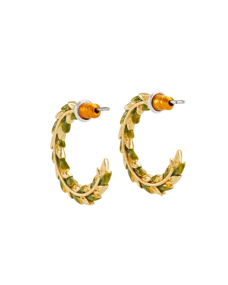 Wheat Hoop Earrings in Gold