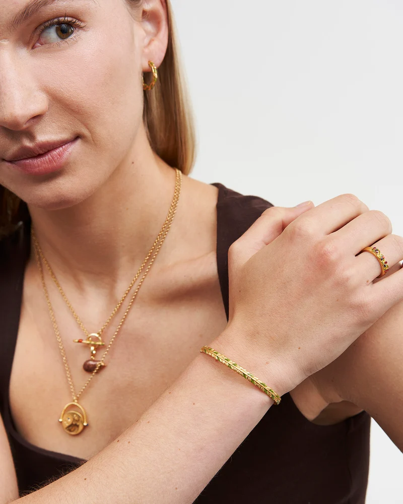 Wheat Bangle in Gold