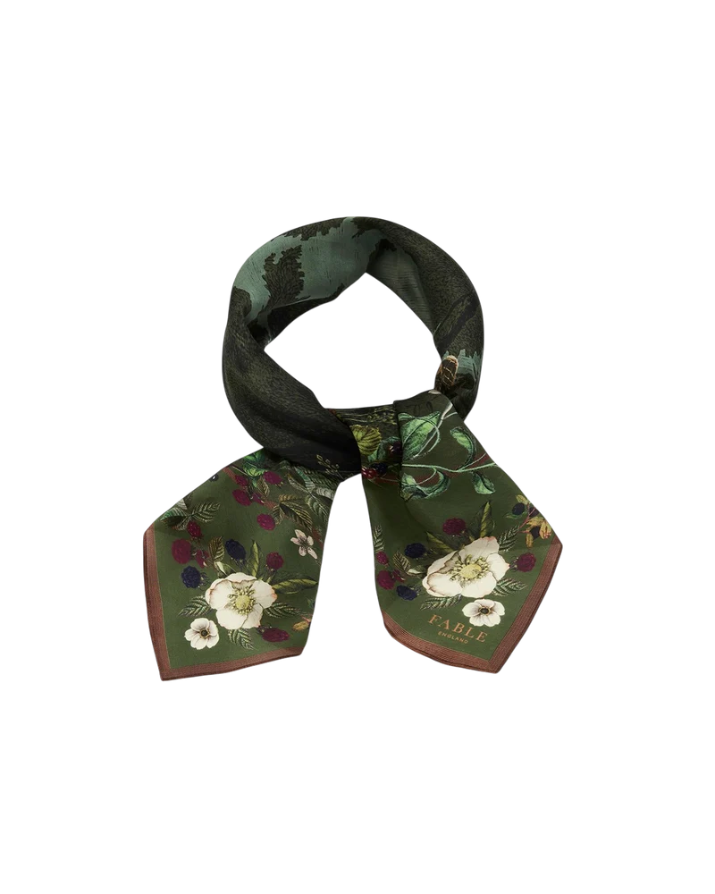 Orla Narrative Square Scarf in Khaki