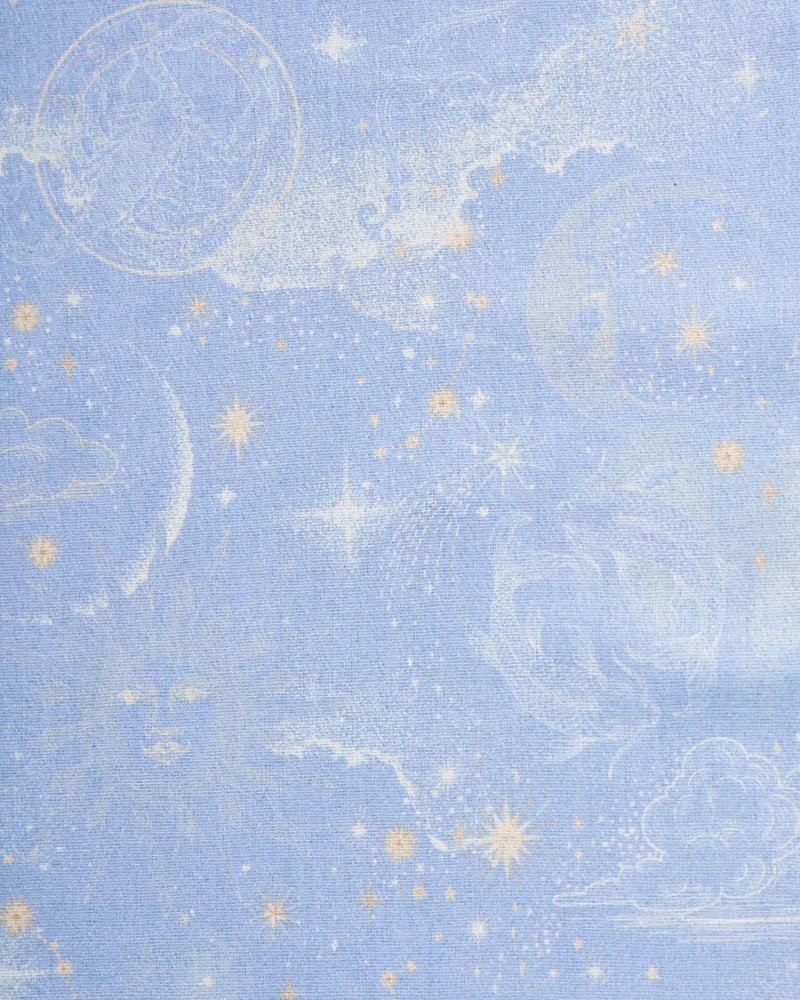 Zodiac Long Fringed Scarf in Blue