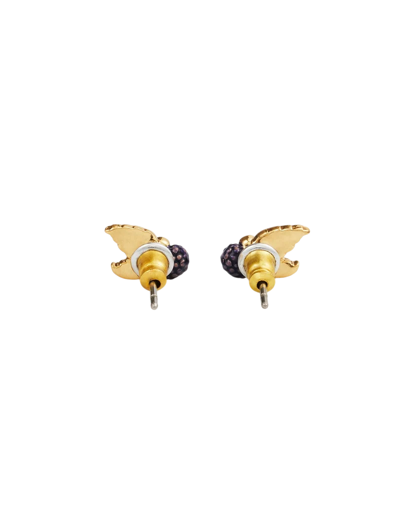 Orla Blackberry Stud Earrings in Gold
