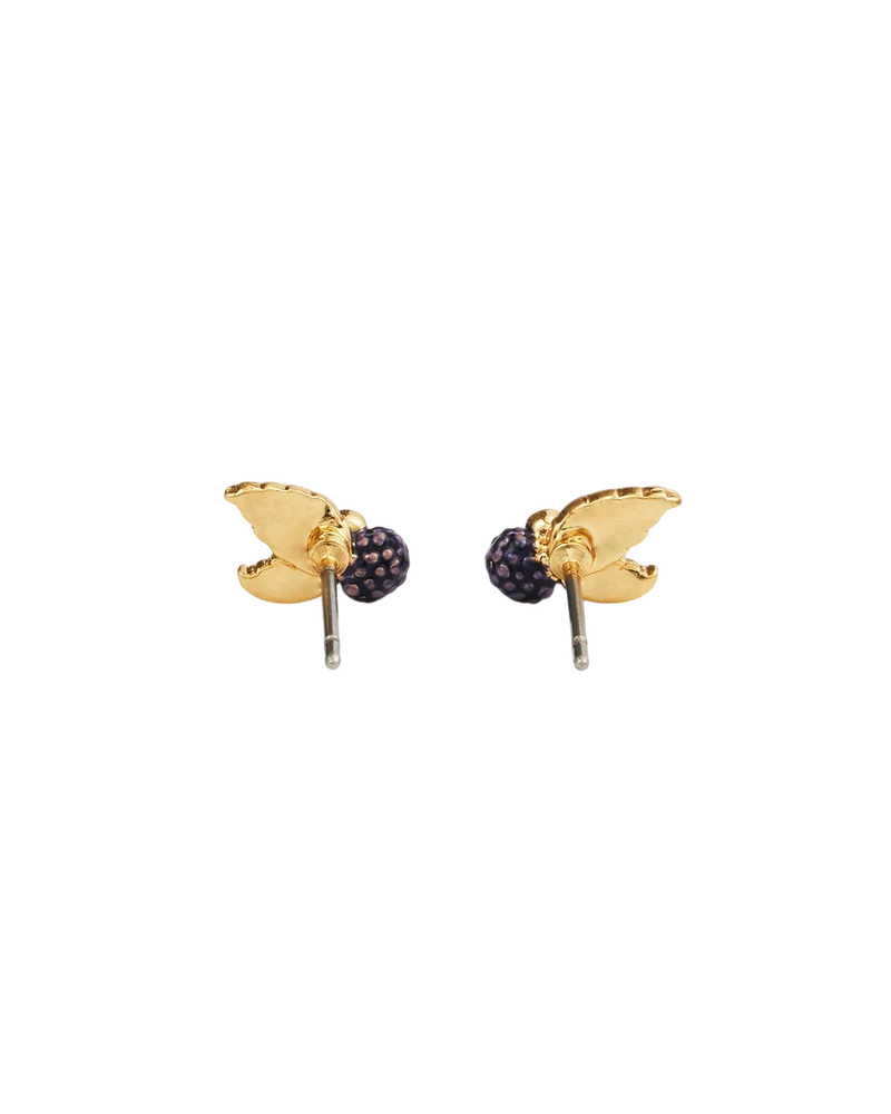 Orla Blackberry Stud Earrings in Gold