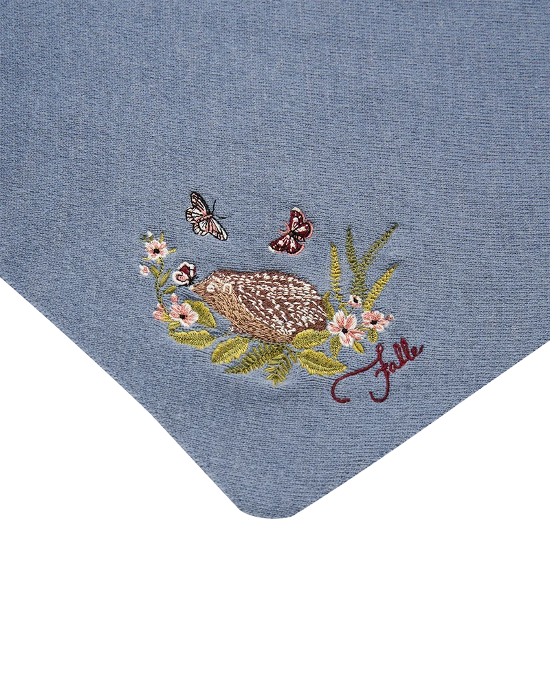 Hedgehog Triangle Scarf in Blue