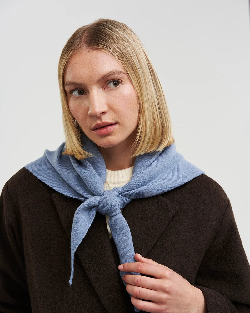Hedgehog Triangle Scarf in Blue