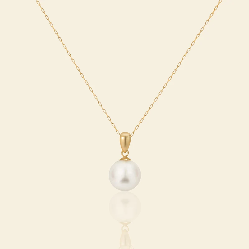 Die Aura | Halskette mit Anhänger aus 18-karätigem Gold mit Akoya-Perle
