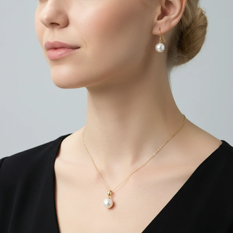 Die Aura | Halskette mit Anhänger aus 18-karätigem Gold mit Akoya-Perle