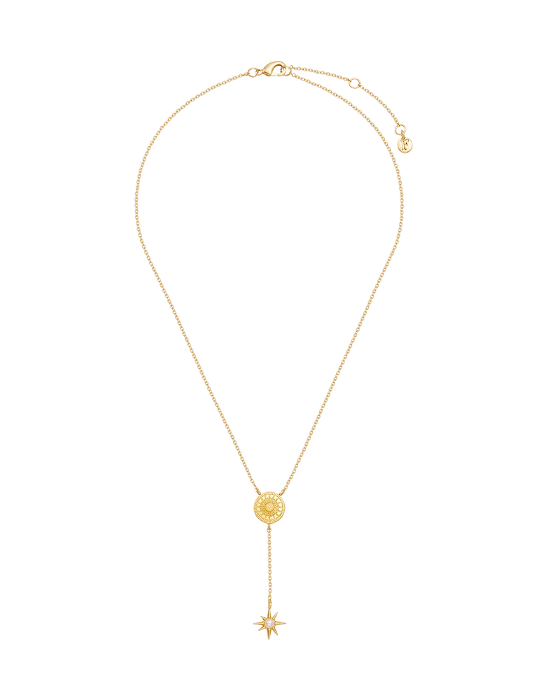 Sun Lariat Necklace in Gold