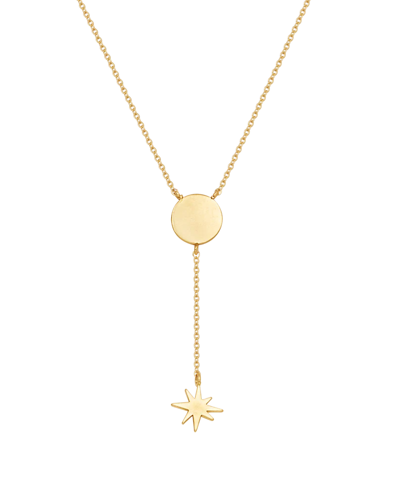 Sun Lariat Necklace in Gold