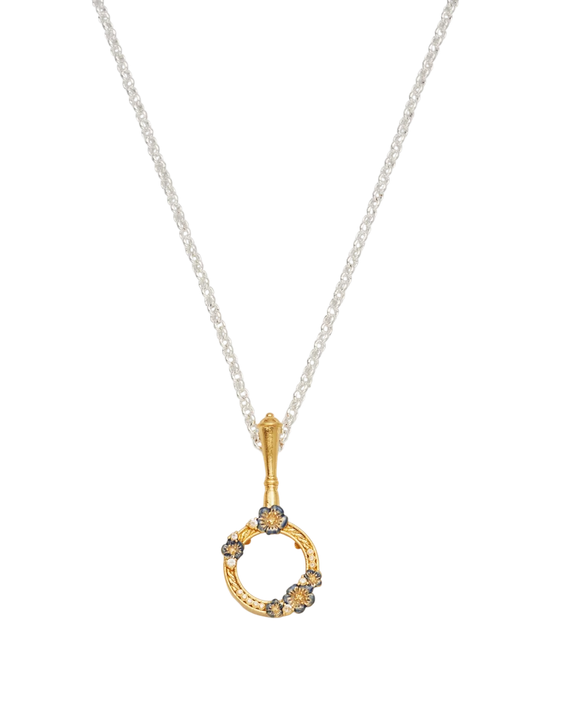 Larkspur Magnifying Glass Necklace in Gold