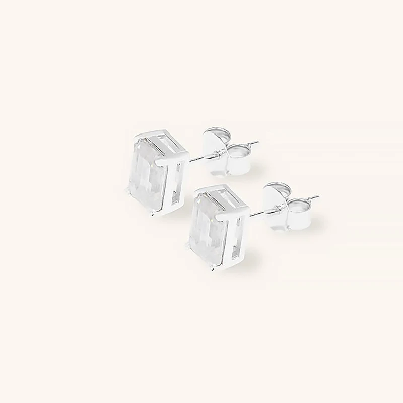 Klassische Smaragd Premium Moissanit Ohrstecker