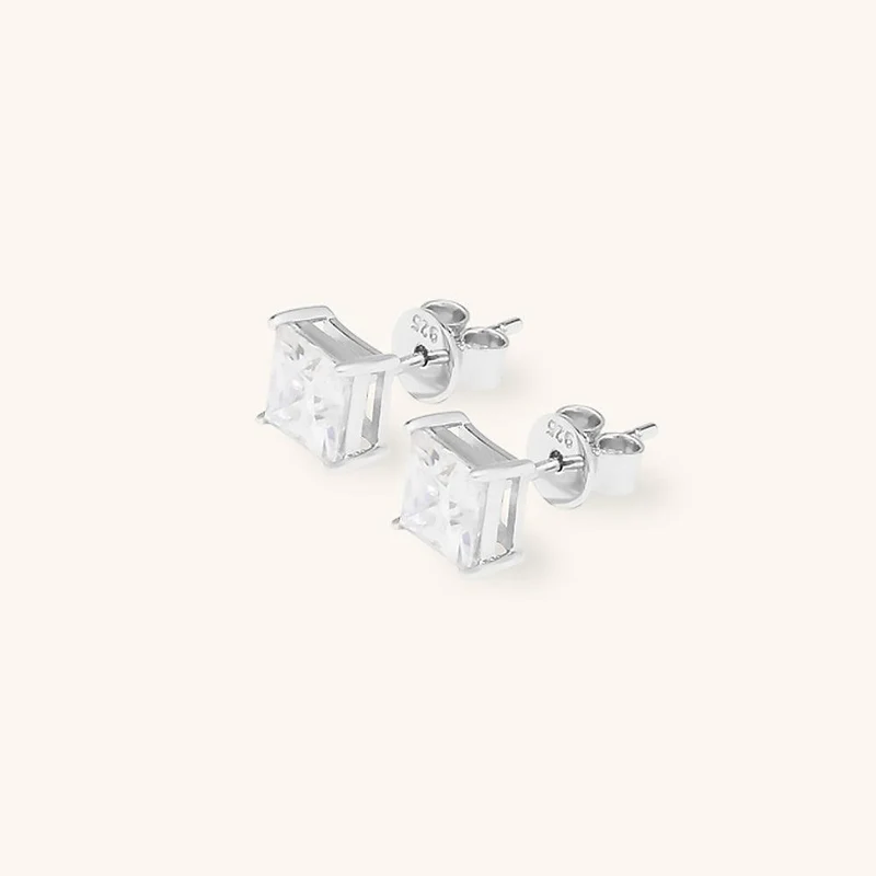 Klassische Princess Premium Moissanit-Ohrstecker