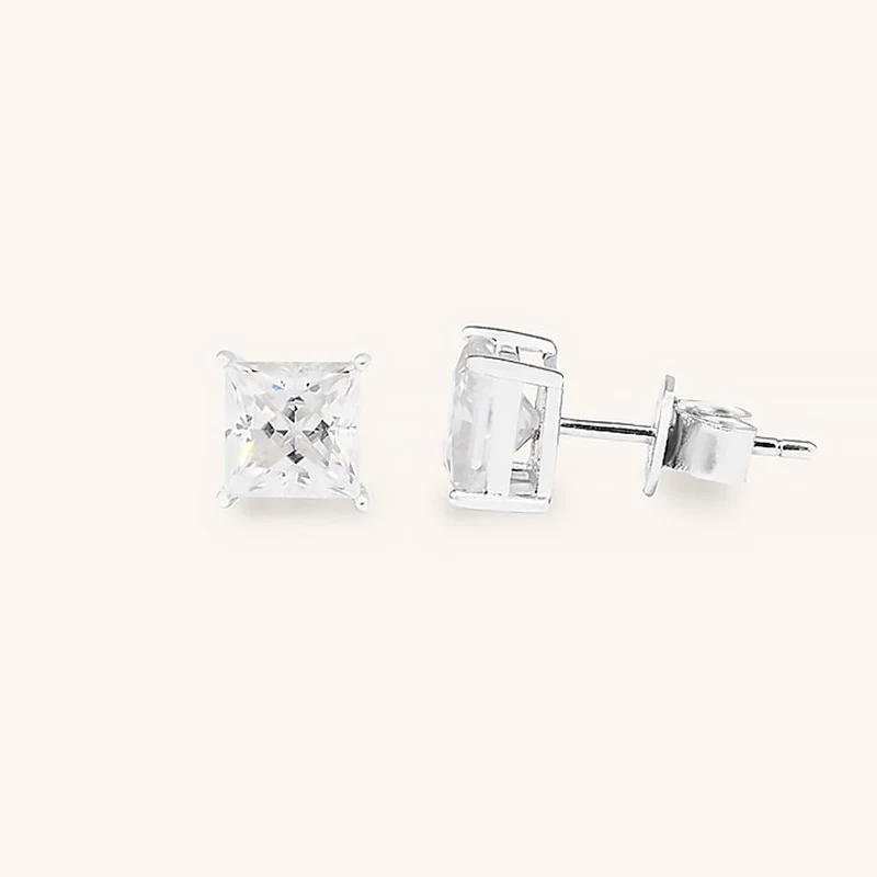 Klassische Princess Premium Moissanit-Ohrstecker