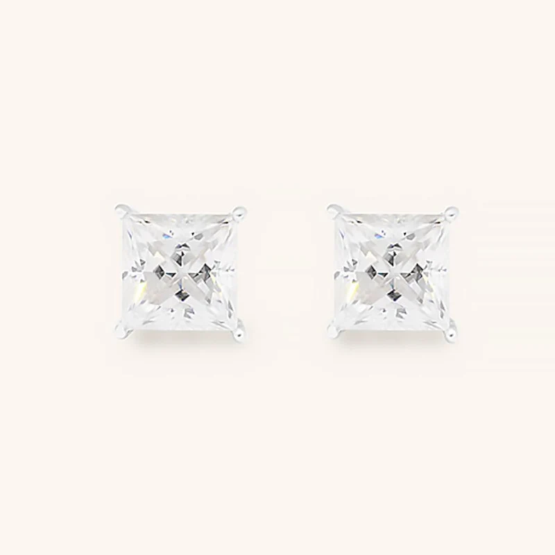 Klassische Princess Premium Moissanit-Ohrstecker