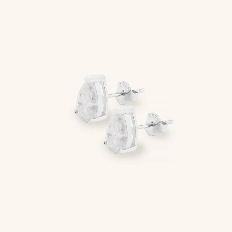 Klassische Premium-Moissanit-Ohrstecker mit Wassertropfen