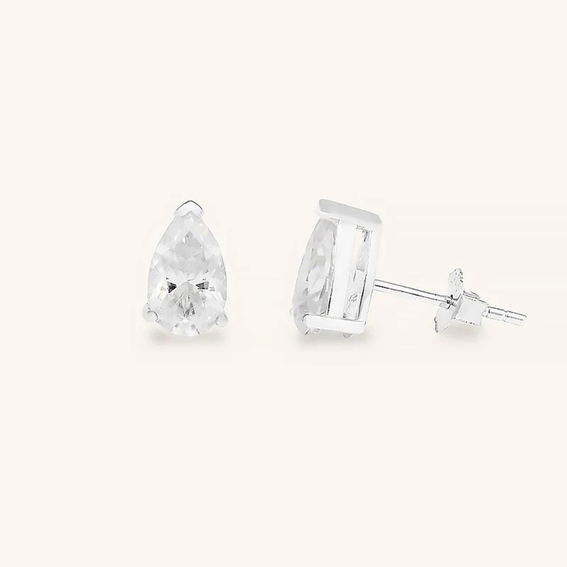 Klassische Premium-Moissanit-Ohrstecker mit Wassertropfen