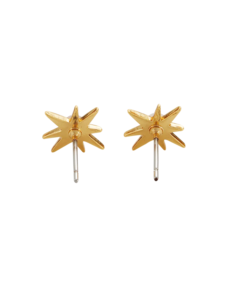 Star Pearl Stud Earrings in Gold