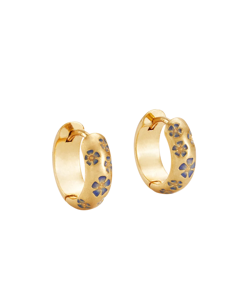 Periwinkle Huggie Earrings in Gold