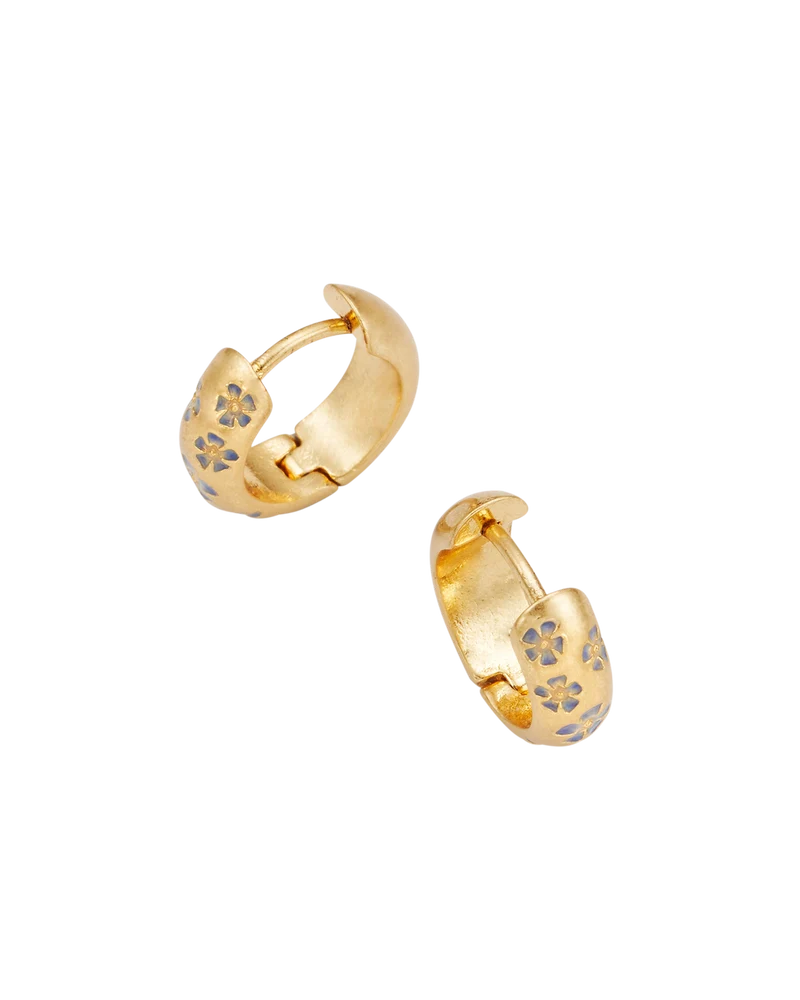 Periwinkle Huggie Earrings in Gold