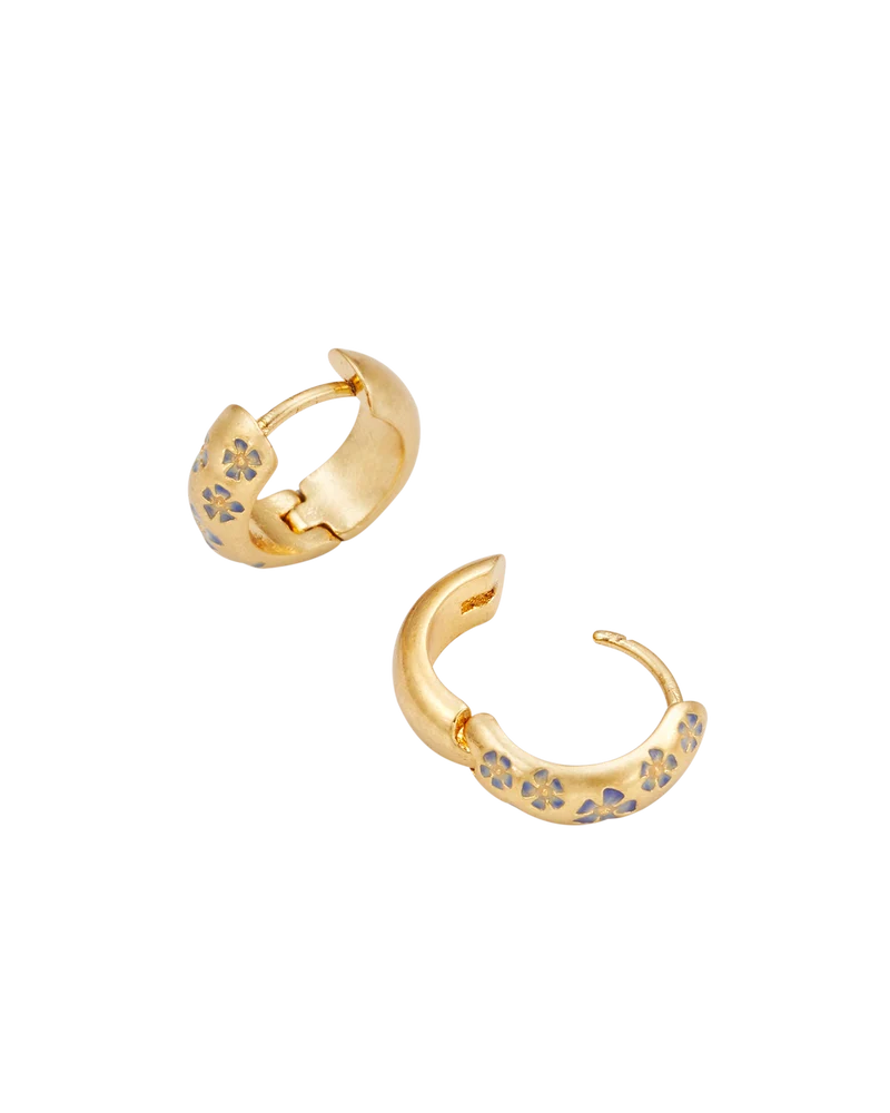 Periwinkle Huggie Earrings in Gold