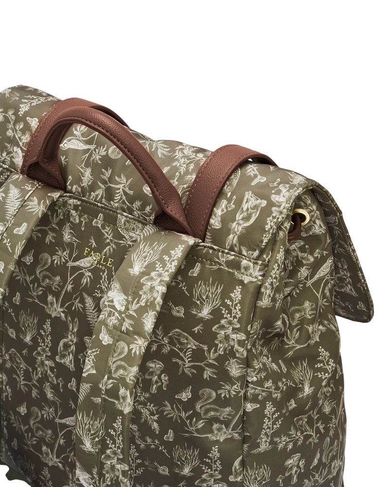 Flora Orla Scene Print Backpack in Khaki