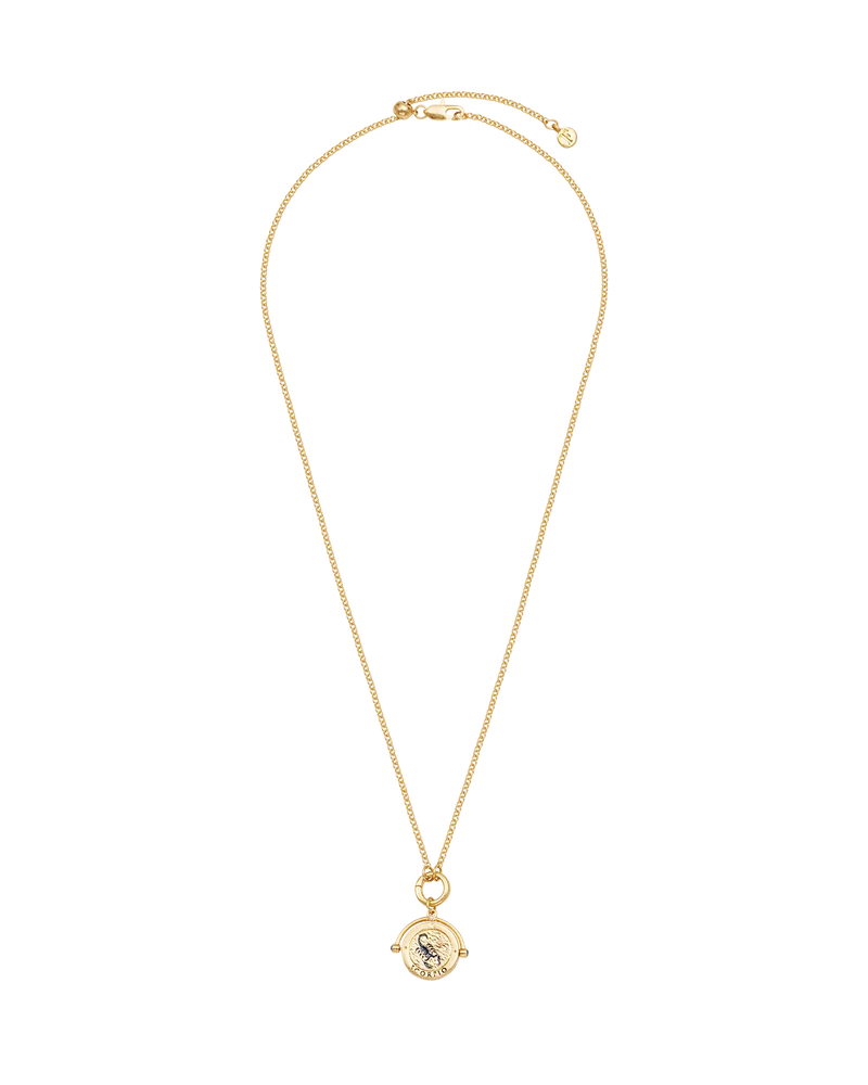 Scorpio Zodiac Spinner Necklace in Gold