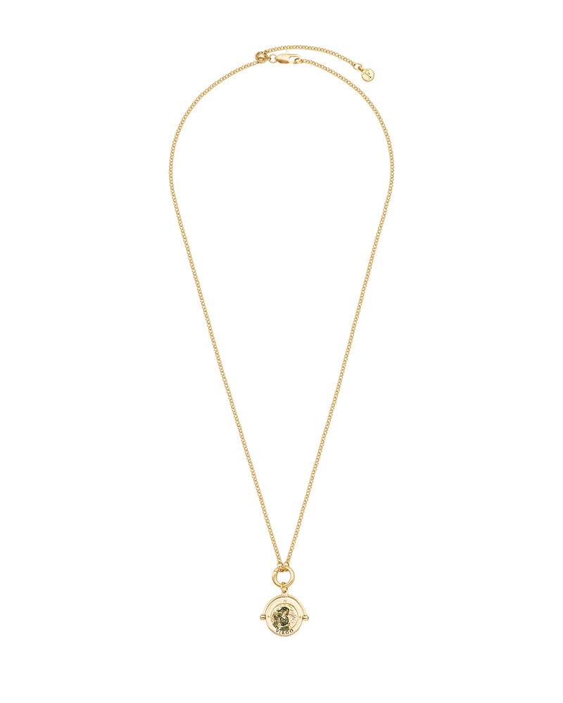 Virgo Zodiac Spinner Necklace in Gold