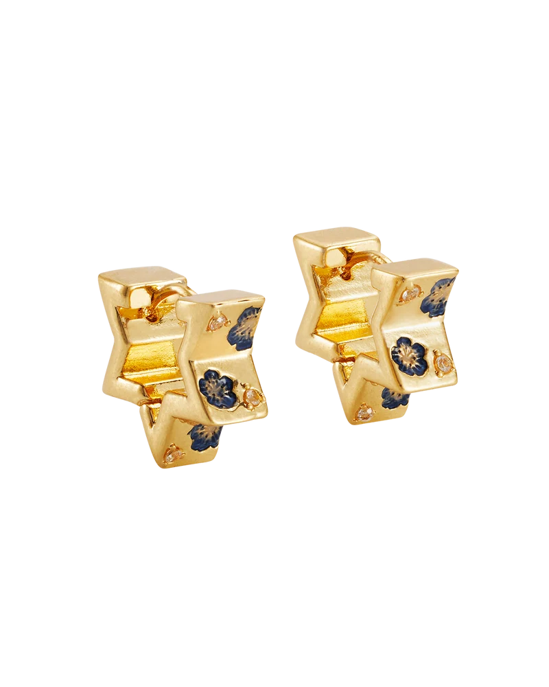 Larkspur Huggie Earrings in Gold