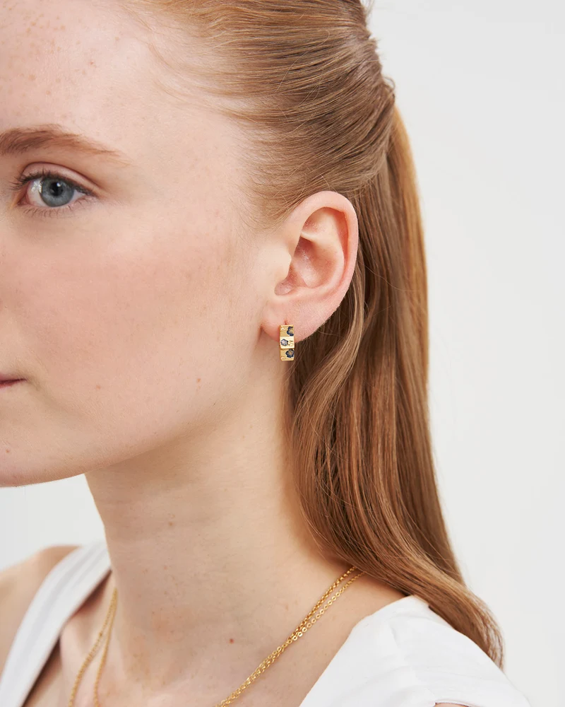 Larkspur Huggie Earrings in Gold