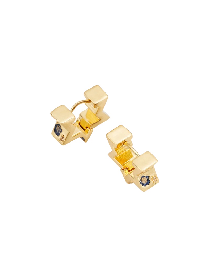 Larkspur Huggie Earrings in Gold