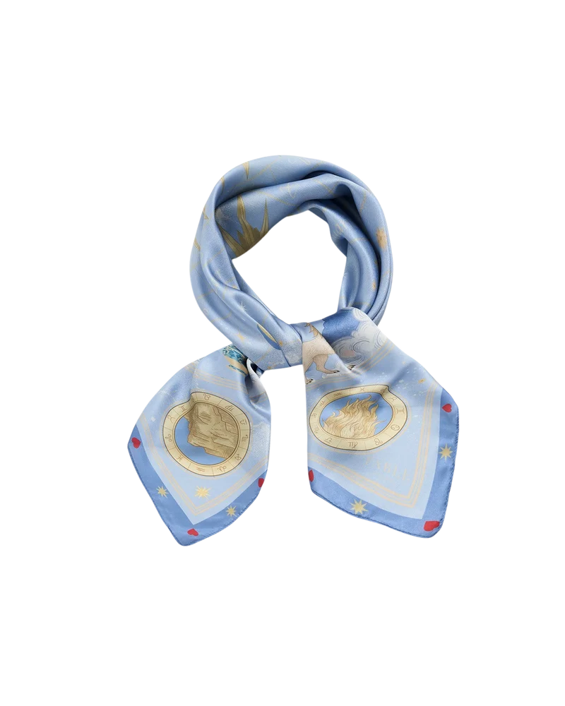 Zodiac Square Scarf in Blue