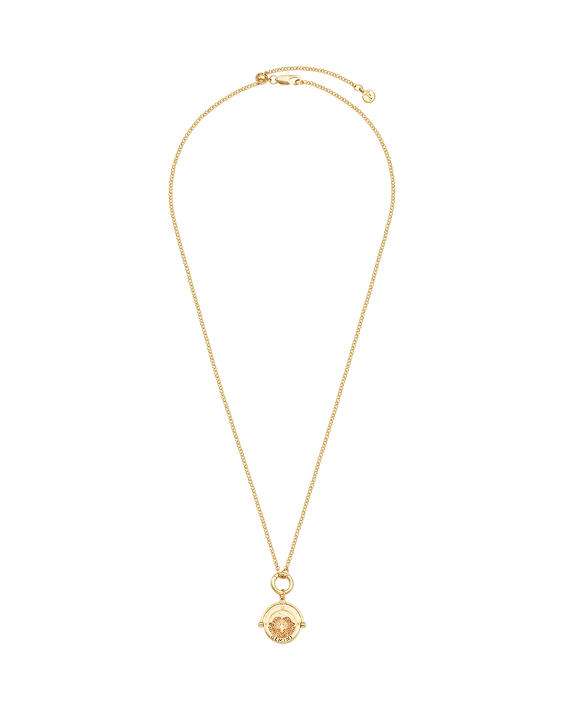 Gemini Zodiac Spinner Necklace in Gold