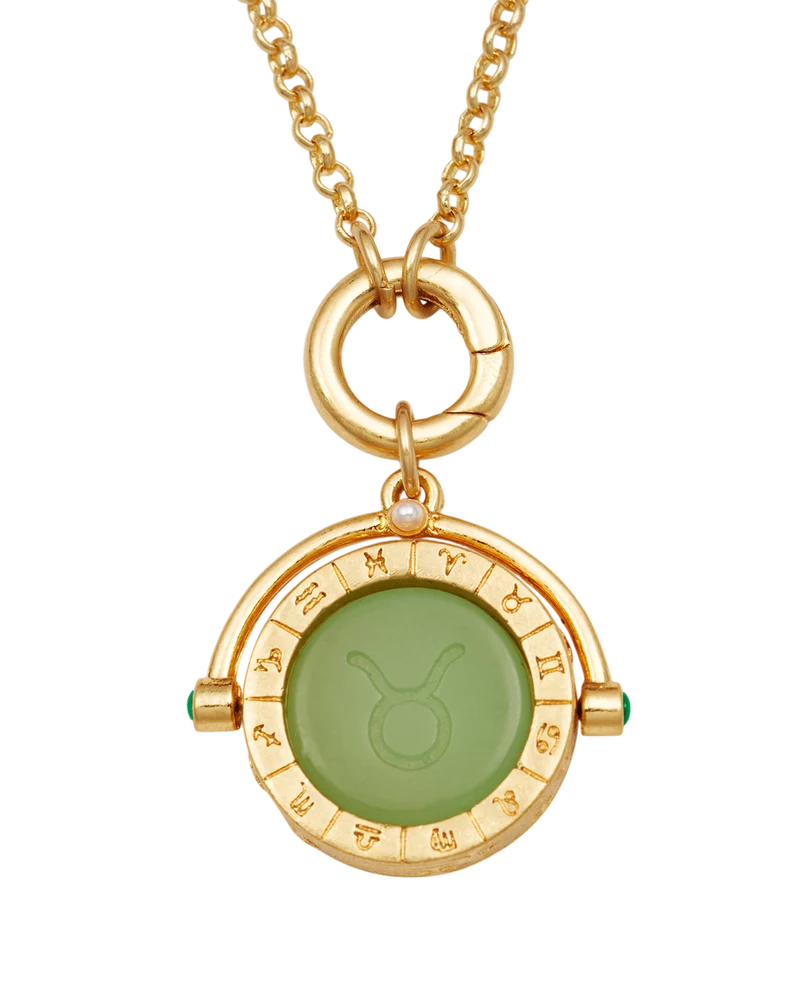 Taurus Zodiac Spinner Necklace in Gold