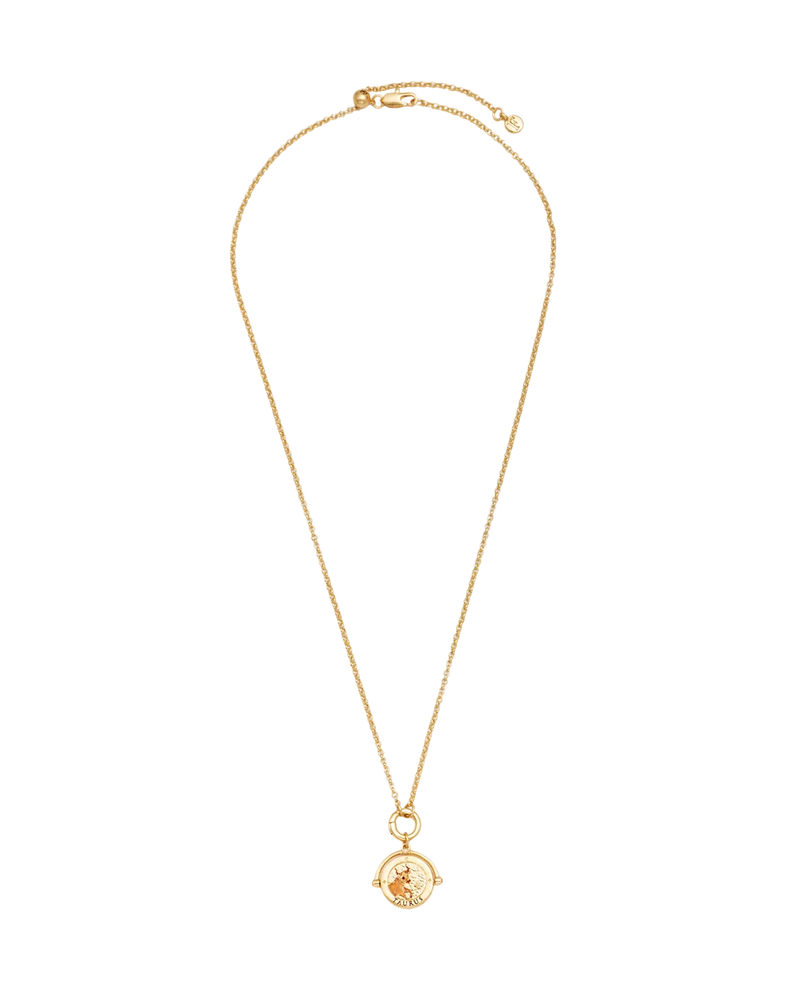 Taurus Zodiac Spinner Necklace in Gold