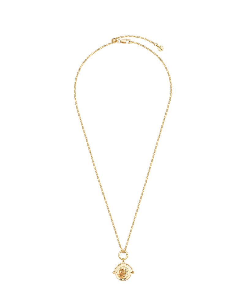 Aries Zodiac Spinner Necklace in Gold