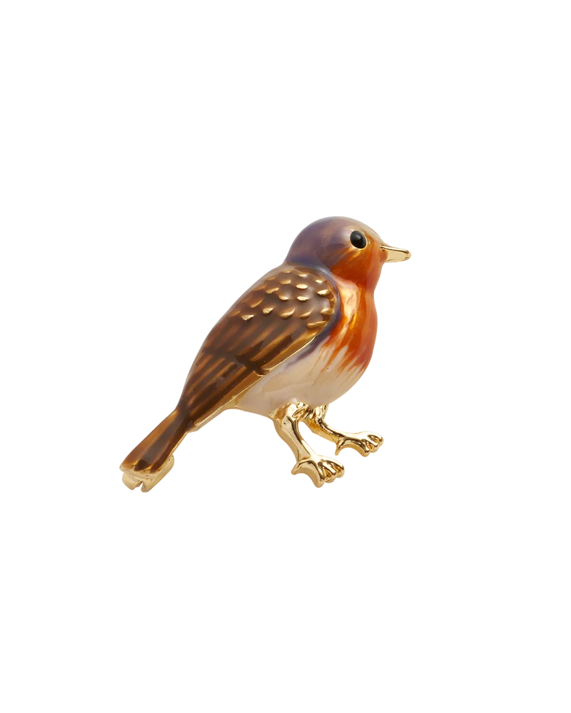Enamel Robin Brooch