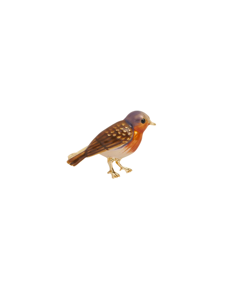 Enamel Robin Brooch