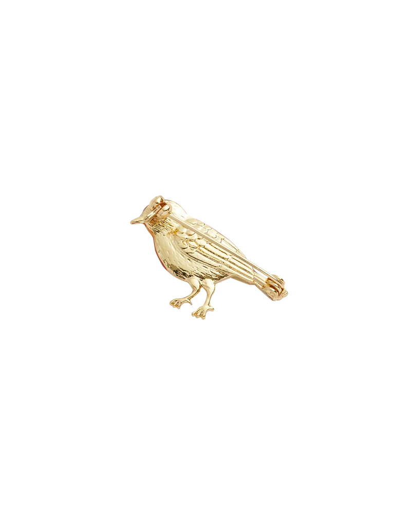 Enamel Robin Brooch