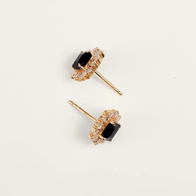 Bezaubernde Ohrstecker aus schwarzem Achat