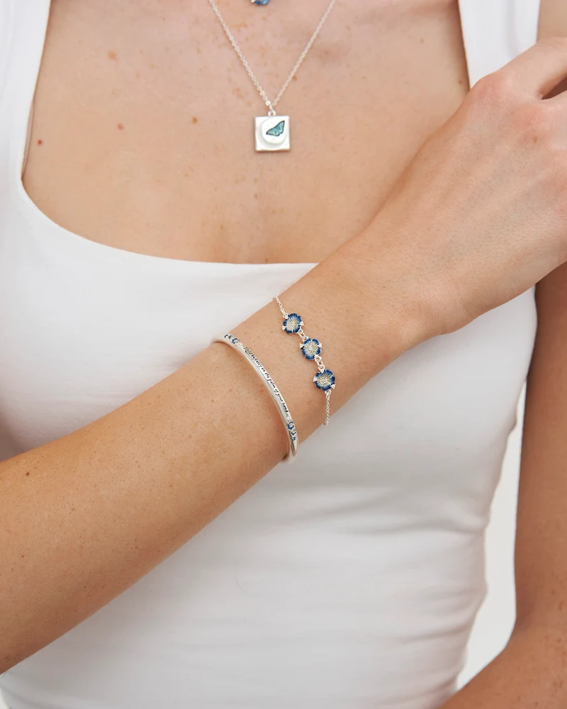 Larkspur Charm Bracelet in SIlver