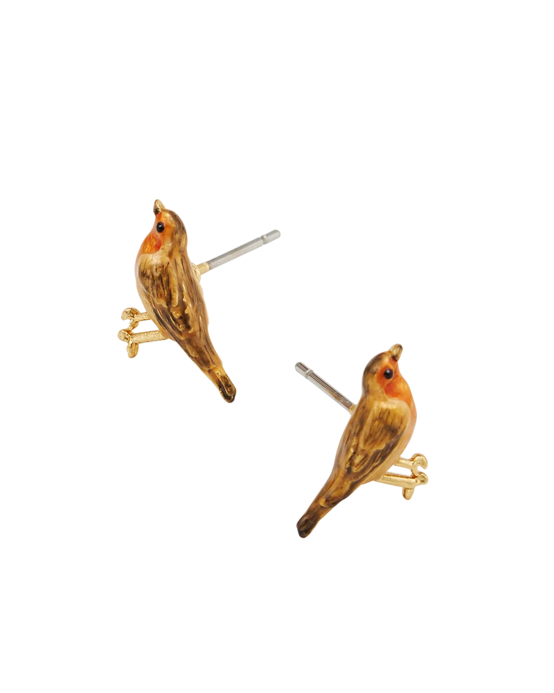Robin Stud Earrings in Gold