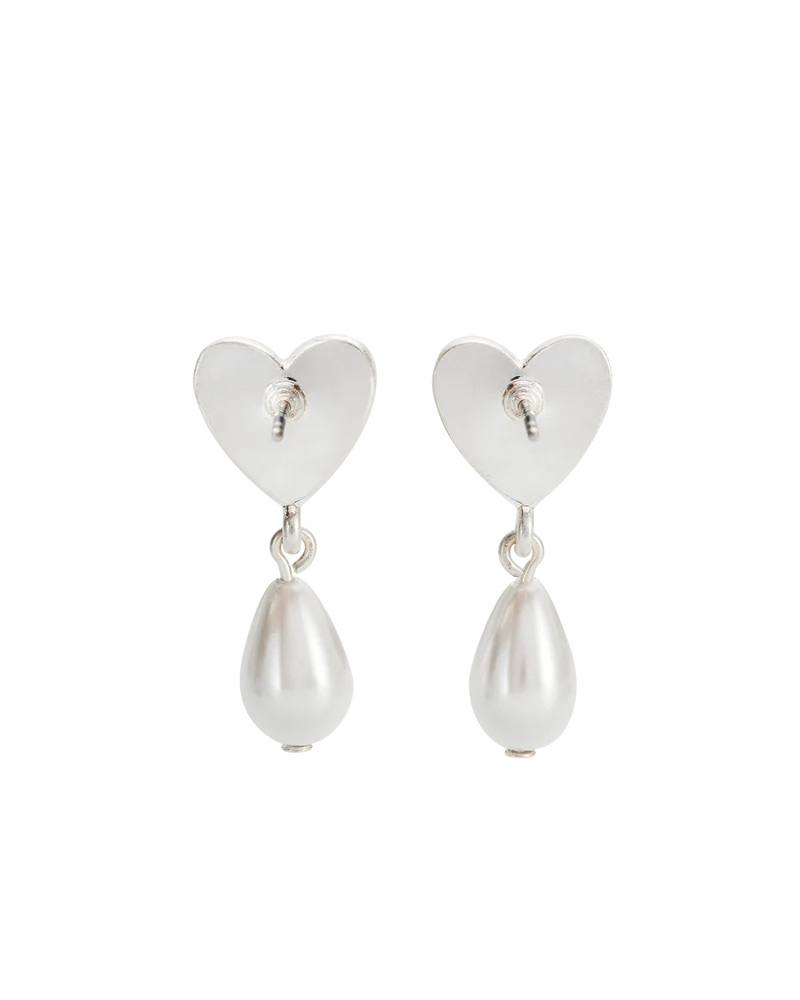 Niva Mistletoe & Pearl Earrings in Silver