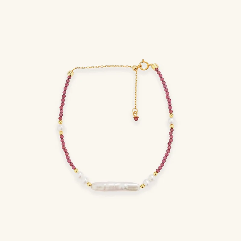 Granat-Barockperlen-Armband
